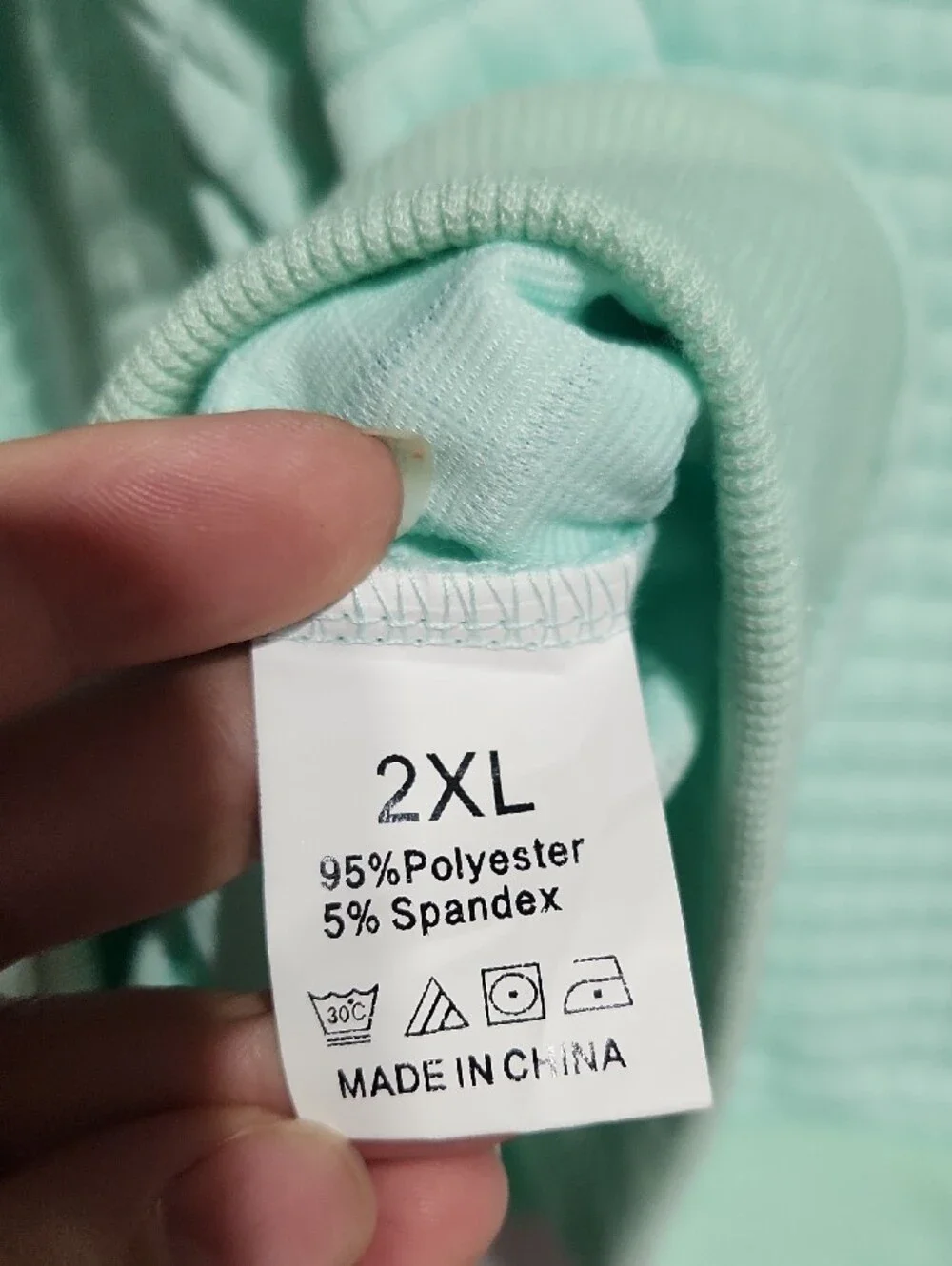 2XL Mint Green Women's Quilted Crewneck Sweatshirt